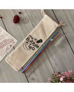 Reusable Bubble Tea Straw Set - Inox